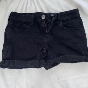 Black fitted jean shorts